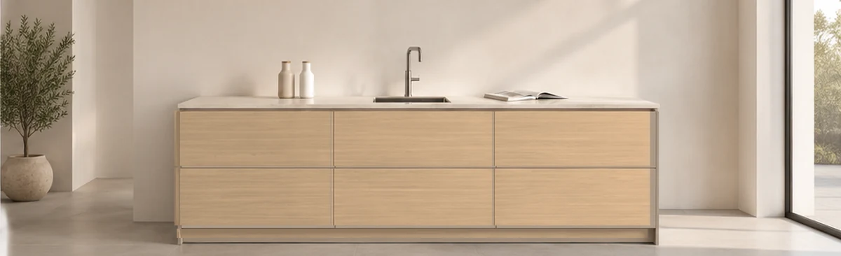 Keuken met licht eiken fronten